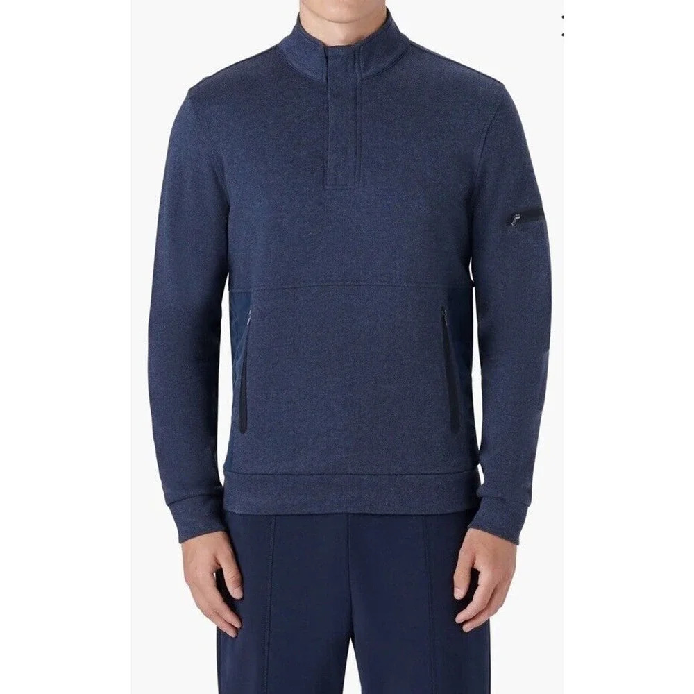 Bugatchi  Men’s Size XL Quarter Zip Sweatshirt In Midnight